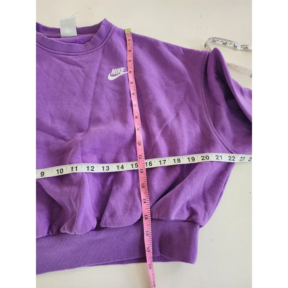 Nike Girls Fleece Crewneck Sweatshirt Youth Fuchsia Big Girls' Boxy Oversize L